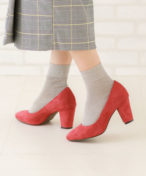 menue(メヌエ)の「チャンキーヒール ポインテッドトゥ ハイヒール パンプス(パンプス・レディース・チェック/グレイッシュベージュ/ブラック系その他/エンジ/ブラック/ブラック系その他2・21.5cm/25cm/25.5cm/24.5cm/24cm/23cm/26.0cm/22cm/23.5cm/22.5cm)」の8枚目の写真