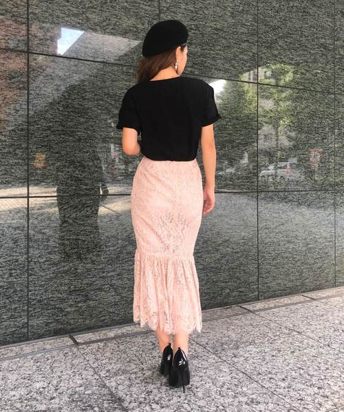 EIMY ISTOIRE（エイミーイストワール）の「レースマーメイドスカート（スカート・レディース・ブラック/グリーン/マスタード/ピンク・SMALL/MEDIUM）」の15枚目の写真