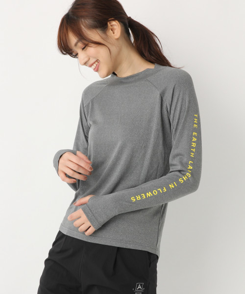 GLOBAL WORK(グローバルワーク)の「【ACTIVE】ドライタートル長袖T Women/805624(Tシャツ/カットソー・レディース・ブラック/グレー/レッド・MEDIUM/LARGE)」の2枚目の写真