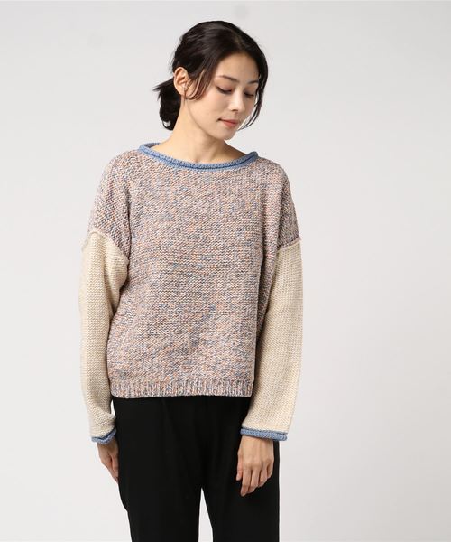 cepo(セポ)の「カラフルミックスニット(ニット/セーター・レディース・チャコールグレー/レッド/ピンク/オレンジ・M)」の7枚目の写真