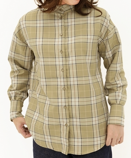 cepo(セポ)の「ボトルネックチェックブラウス(シャツ/ブラウス・レディース・ベージュ/グレー・M)」の2枚目の写真