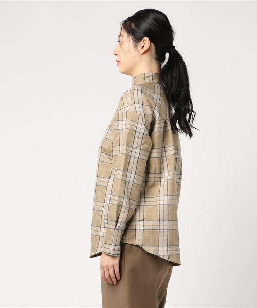 cepo(セポ)の「ボトルネックチェックブラウス(シャツ/ブラウス・レディース・ベージュ/グレー・M)」の4枚目の写真
