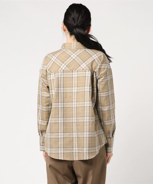 cepo(セポ)の「ボトルネックチェックブラウス(シャツ/ブラウス・レディース・ベージュ/グレー・M)」の3枚目の写真