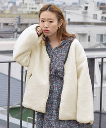 w closet | ボア×ひょうたんキルティングブルゾン(ブルゾン)