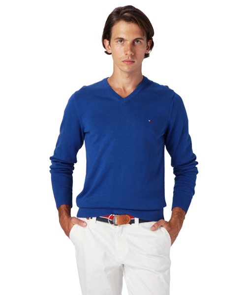 TOMMY HILFIGER（トミーヒルフィガー）の「13FH-PACIFIC V-NECK SWEATER（ニット/セーター・メンズ・ホワイト/ブラック/グレー/グリーン/ブルー/ネイビー/イエロー/レッド/オレンジ/ダークグレー・SMALL/MEDIUM/LARGE/X-LARGE）」の7枚目の写真