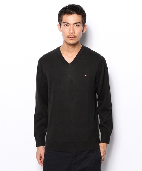 TOMMY HILFIGER（トミーヒルフィガー）の「13FH-PACIFIC V-NECK SWEATER（ニット/セーター・メンズ・ホワイト/ブラック/グレー/グリーン/ブルー/ネイビー/イエロー/レッド/オレンジ/ダークグレー・SMALL/MEDIUM/LARGE/X-LARGE）」の3枚目の写真