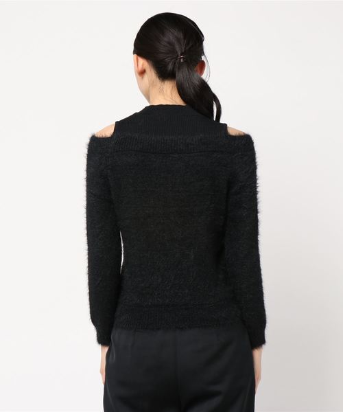 KOBE LETTUCE（コウベレタス）の「ショルダー開きハイネックシャギーニットトップス＊レディース/セーター[C3605]神戸レタス（ニット/セーター・レディース・ブラック/アイボリー/ピンク系その他・FREE）」の5枚目の写真