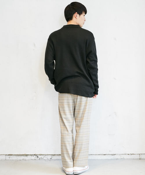 PairPair（ペアペア）の「ミラノリブ編みニットポロシャツ（ニット/セーター・メンズ・ライトグレー/ブラック/カーキ・FREE）」の7枚目の写真