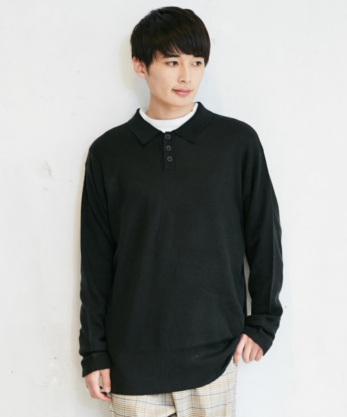 PairPair（ペアペア）の「ミラノリブ編みニットポロシャツ（ニット/セーター・メンズ・ライトグレー/ブラック/カーキ・FREE）」の8枚目の写真