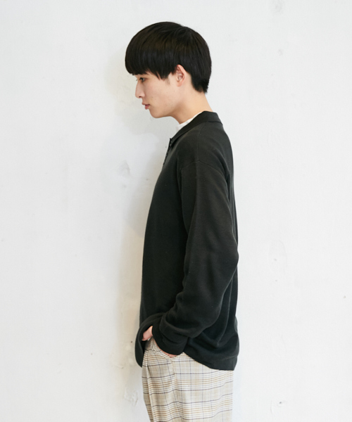 PairPair（ペアペア）の「ミラノリブ編みニットポロシャツ（ニット/セーター・メンズ・ライトグレー/ブラック/カーキ・FREE）」の9枚目の写真