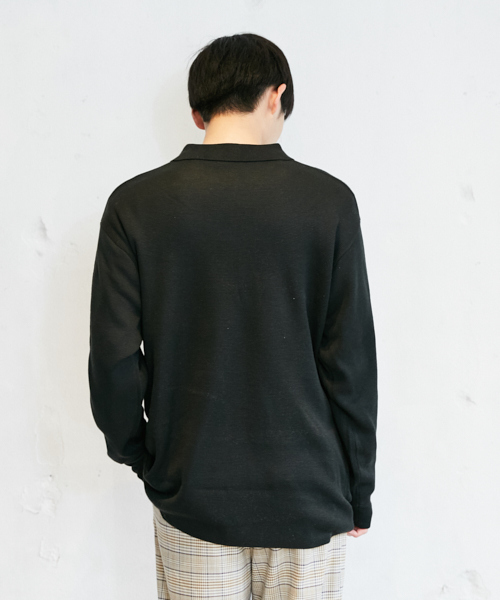 PairPair（ペアペア）の「ミラノリブ編みニットポロシャツ（ニット/セーター・メンズ・ライトグレー/ブラック/カーキ・FREE）」の10枚目の写真