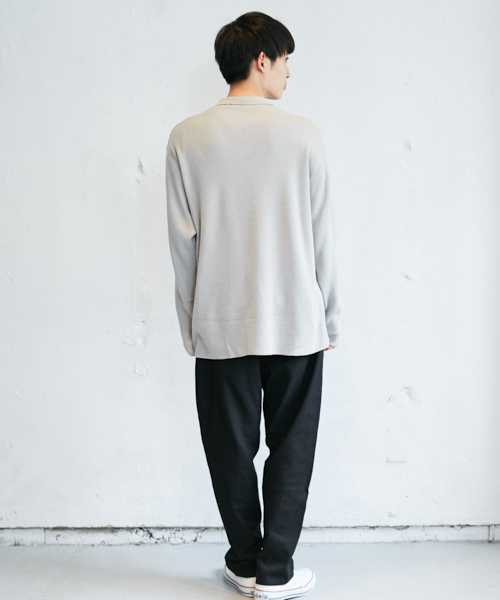 PairPair（ペアペア）の「ミラノリブ編みニットポロシャツ（ニット/セーター・メンズ・ライトグレー/ブラック/カーキ・FREE）」の14枚目の写真