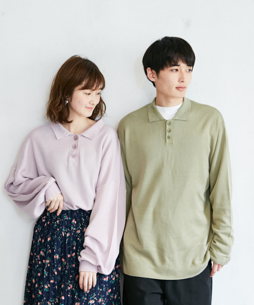 PairPair（ペアペア）の「ミラノリブ編みニットポロシャツ（ニット/セーター・メンズ・ライトグレー/ブラック/カーキ・FREE）」の18枚目の写真