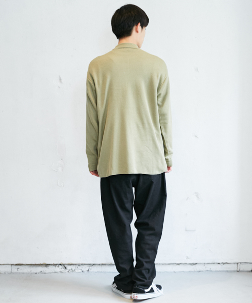 PairPair（ペアペア）の「ミラノリブ編みニットポロシャツ（ニット/セーター・メンズ・ライトグレー/ブラック/カーキ・FREE）」の21枚目の写真
