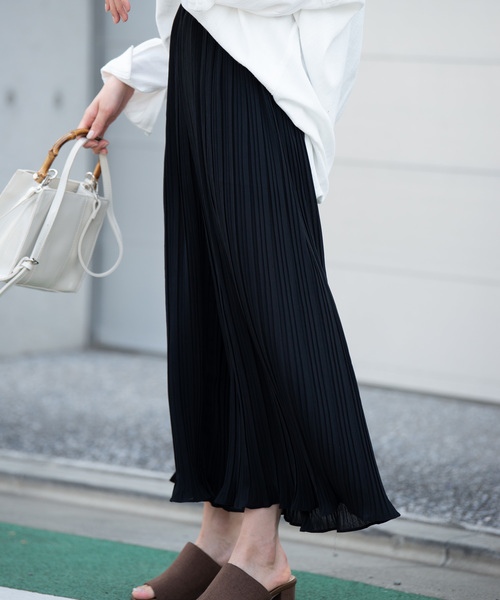 Aunt Marie's（アントマリーズ）の「AUNT MARIE'S  プリーツロングワイドパンツ（その他パンツ・レディース・ホワイト/ブラック/ナチュラル・FREE）」の2枚目の写真