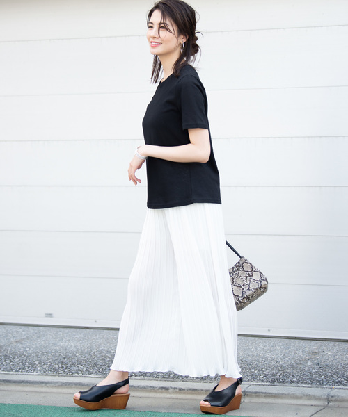 Aunt Marie's（アントマリーズ）の「AUNT MARIE'S  プリーツロングワイドパンツ（その他パンツ・レディース・ホワイト/ブラック/ナチュラル・FREE）」の5枚目の写真