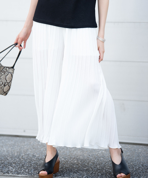 Aunt Marie's（アントマリーズ）の「AUNT MARIE'S  プリーツロングワイドパンツ（その他パンツ・レディース・ホワイト/ブラック/ナチュラル・FREE）」の6枚目の写真