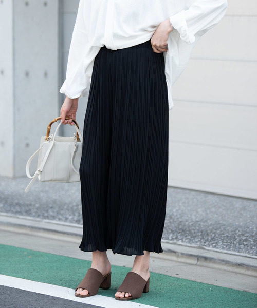 Aunt Marie's（アントマリーズ）の「AUNT MARIE'S  プリーツロングワイドパンツ（その他パンツ・レディース・ホワイト/ブラック/ナチュラル・FREE）」の7枚目の写真