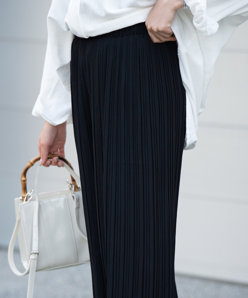 Aunt Marie's（アントマリーズ）の「AUNT MARIE'S  プリーツロングワイドパンツ（その他パンツ・レディース・ホワイト/ブラック/ナチュラル・FREE）」の8枚目の写真