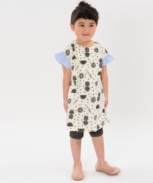 Studio Mini スタディオ ミニ の 天竺フルーツ柄フリル袖ワンピース ワンピース Wear Studio Mini スタディオ ミニ の 天竺フルーツ柄フリル袖ワンピース ワンピース Wear