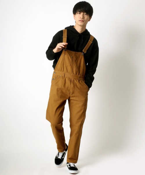 Lazar(ラザル)の「Denim Hickory Twill Overall/デニム ヒッコリー ツイル オーバーオール/ユニセックス対応(サロペット/オーバーオール・メンズ・ブラック/オフホワイト/サックスブルー/ストライプ/ワンウォッシュ/キャメル/オリーブ・S/M/L/LL)」の1枚目の写真
