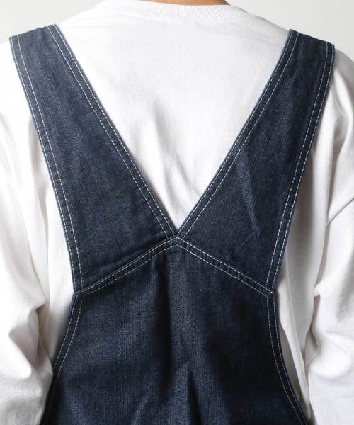 Lazar(ラザル)の「Denim Hickory Twill Overall/デニム ヒッコリー ツイル オーバーオール/ユニセックス対応(サロペット/オーバーオール・メンズ・ブラック/オフホワイト/サックスブルー/ストライプ/ワンウォッシュ/キャメル/オリーブ・S/M/L/LL)」の8枚目の写真