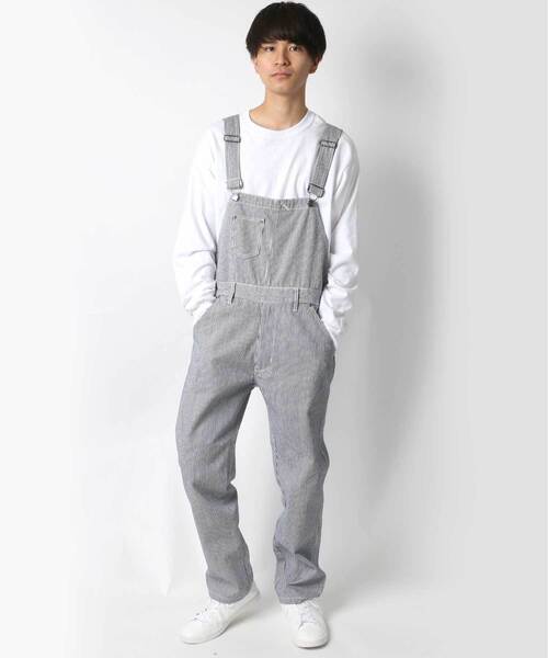 Lazar(ラザル)の「Denim Hickory Twill Overall/デニム ヒッコリー ツイル オーバーオール/ユニセックス対応(サロペット/オーバーオール・メンズ・ブラック/オフホワイト/サックスブルー/ストライプ/ワンウォッシュ/キャメル/オリーブ・S/M/L/LL)」の11枚目の写真