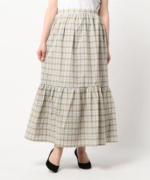 STYLEBLOCK | 先染めチェックティアードマキシスカート(スカート)