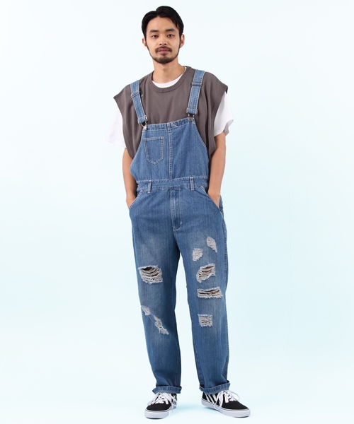 Beautiful Harmony（ビューティフルハーモニー）の「クラッシュ デニム オーバーオール（サロペット/オーバーオール・メンズ・ブルー系その他2/インディゴブルー/ブルー/ブルー系その他・FREE）」の4枚目の写真