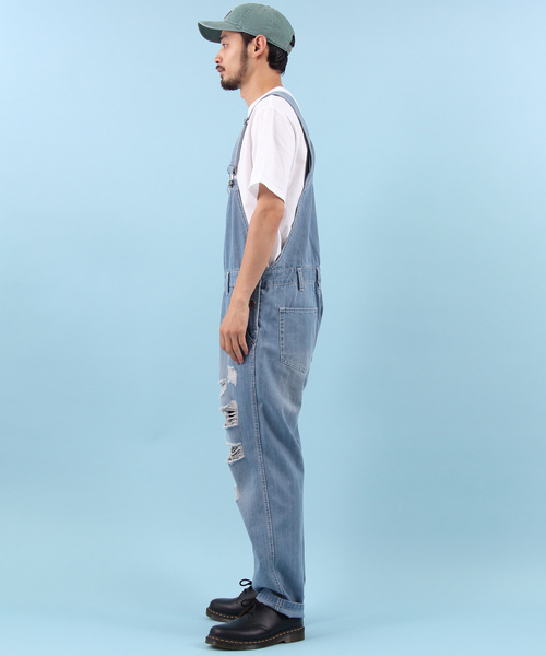 【セール】クラッシュ デニム オーバーオール（サロペット/オーバーオール）｜Beautiful Harmony（ビューティフルハーモニー）