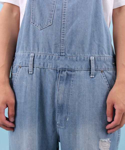 【セール】クラッシュ デニム オーバーオール（サロペット/オーバーオール）｜Beautiful Harmony（ビューティフルハーモニー）