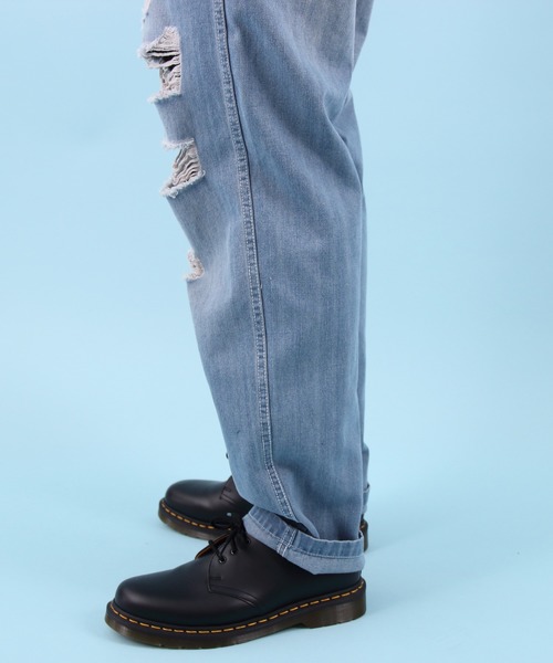 【セール】クラッシュ デニム オーバーオール（サロペット/オーバーオール）｜Beautiful Harmony（ビューティフルハーモニー）