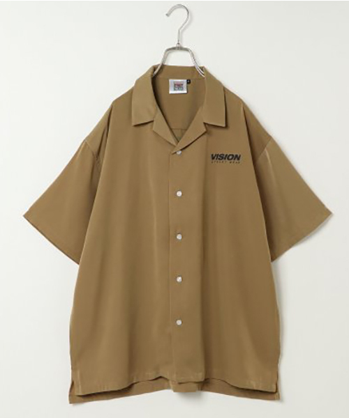 VISION STREET WEAR（ヴィジョンストリートウェア）の「【VISION】 ビジョン 開襟シャツ（シャツ/ブラウス・メンズ・ベージュ/ブラック/ブラウン/パープル・LL/L/M）」の3枚目の写真