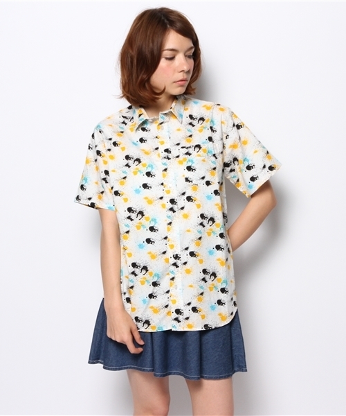 WEGO（ウィゴー）の「WEGO/ペイントパターン半袖シャツ（シャツ/ブラウス・メンズ・ホワイト/ホワイト系その他・MEDIUM/LARGE）」の10枚目の写真