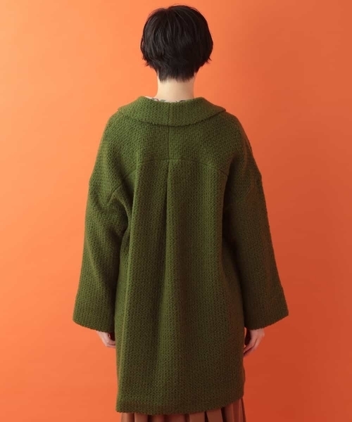 Jocomomola（ホコモモラ）の「オーバーサイズニットコート（その他アウター・レディース・ブラック/グリーン・40）」の6枚目の写真