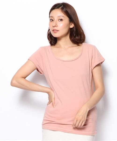 NANO universe(ナノユニバース)の「Basic color プルオーバー(Tシャツ/カットソー・レディース・ホワイト/ミント/ライトイエロー/ピンクベージュ/チャコール・FREE)」の5枚目の写真