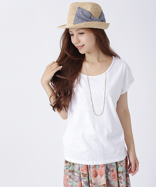 NANO universe(ナノユニバース)の「Basic color プルオーバー(Tシャツ/カットソー・レディース・ホワイト/ミント/ライトイエロー/ピンクベージュ/チャコール・FREE)」の2枚目の写真