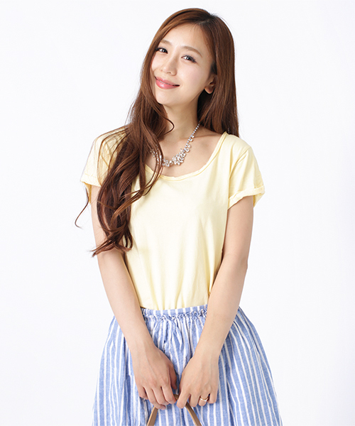 NANO universe(ナノユニバース)の「Basic color プルオーバー(Tシャツ/カットソー・レディース・ホワイト/ミント/ライトイエロー/ピンクベージュ/チャコール・FREE)」の15枚目の写真