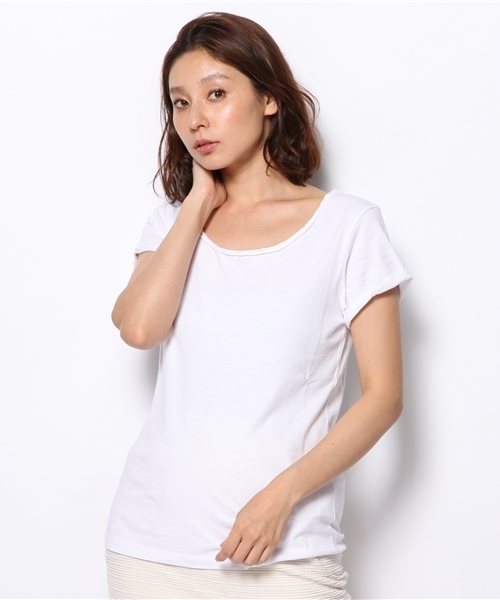 NANO universe(ナノユニバース)の「Basic color プルオーバー(Tシャツ/カットソー・レディース・ホワイト/ミント/ライトイエロー/ピンクベージュ/チャコール・FREE)」の13枚目の写真