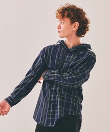 ADANS アダンス / SEPARATE CHECK STRIPE SHIRTS セパレートチェックストライプシャツ / AD201SH02