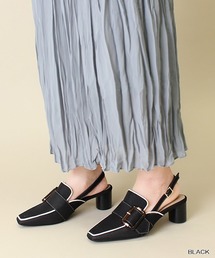 RANDA | スクエアトゥステッチミュールパンプス(パンプス)