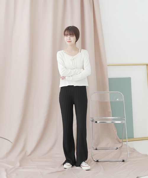 by muni:r(バイ ムニール)の「しわ加工ロングゴムパンツ(スラックス・レディース・オレンジ/アイボリー/ブラック/ベージュ・FREE)」の15枚目の写真