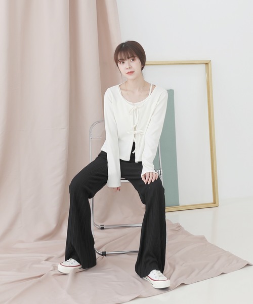 by muni:r(バイ ムニール)の「しわ加工ロングゴムパンツ(スラックス・レディース・オレンジ/アイボリー/ブラック/ベージュ・FREE)」の12枚目の写真