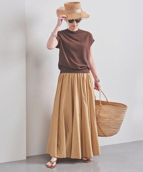 UNITED ARROWS（ユナイテッドアローズ）の「UWCS コットン ボイル マキシスカート†（スカート・レディース・ホワイト/ベージュ・36/38）」の4枚目の写真