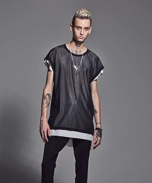 kiryuyrik(キリュウキリュウ)の「LayeredDropT(Tシャツ/カットソー)」|ブラック系その他