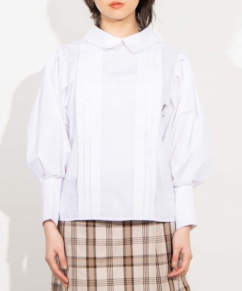 WEGO(ウィゴー)の「WEGO/2wayパールボタンタックスリーブブラウス(シャツ/ブラウス・レディース・オフホワイト・FREE)」の8枚目の写真