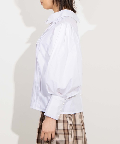WEGO(ウィゴー)の「WEGO/2wayパールボタンタックスリーブブラウス(シャツ/ブラウス・レディース・オフホワイト・FREE)」の9枚目の写真