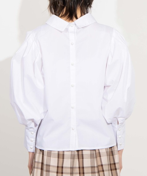 WEGO(ウィゴー)の「WEGO/2wayパールボタンタックスリーブブラウス(シャツ/ブラウス・レディース・オフホワイト・FREE)」の10枚目の写真