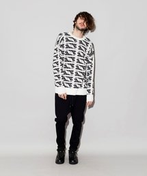 【NO ID.】Cotton Knit Gunclub Check Crew Neck Big Pullover / コットン ニット ガンクラブ チェック クルー ネック ビッグ プルオーバー