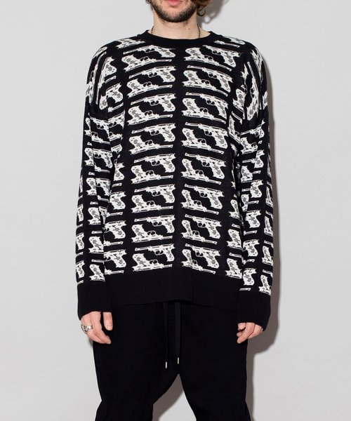 NO ID.（ノーアイディ）の「【NO ID.】Cotton Knit Gunclub Check Crew Neck Big Pullover / コットン ニット ガンクラブ チェック クルー ネック ビッグ プルオーバー（ベスト・メンズ・ホワイト/レッド・ONE SIZE）」の6枚目の写真